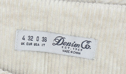 Womens UK Size 4 Denim Co. A-Line Corduroy Skirt