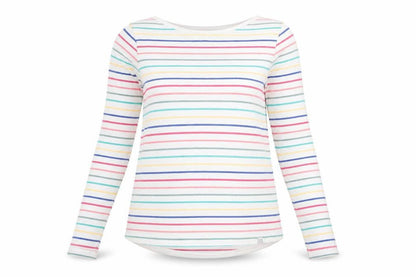 FatFace Womens Multicoloured Striped Long Sleeve Cotton T-Shirt Size 10