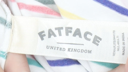 Womens UK Size 10 Fat Face Multicoloured Basic T-Shirt