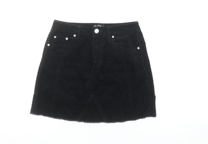 Miss Selfridge Women’s Black Corduroy A-Line Mini Skirt Size 8