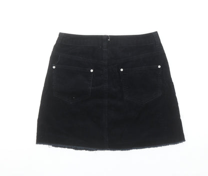 Miss Selfridge Women’s Black Corduroy A-Line Mini Skirt Size 8