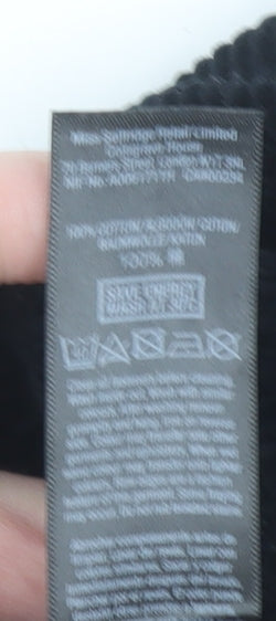 Miss Selfridge Women’s Black Corduroy A-Line Mini Skirt Size 8