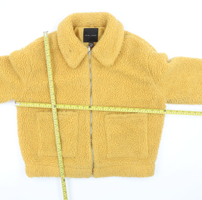 Womens UK Size M New Look Yellow Bomber Jacket