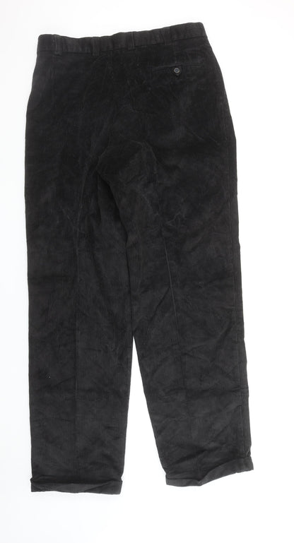Marks and Spencer Men’s Black Corduroy Trousers 36W 33L Cotton Classic