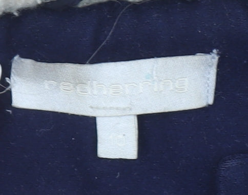 Red Herring Women's Blue Hooded Toggle Duffle Coat Size 10