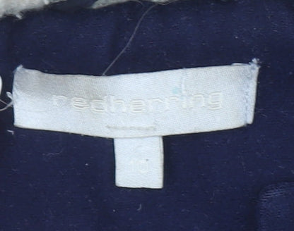 Red Herring Women's Blue Hooded Toggle Duffle Coat Size 10