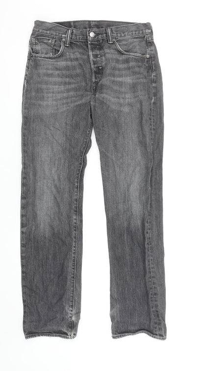 Levi's 501 Men's Grey Straight Leg Jeans W30 L32 Denim