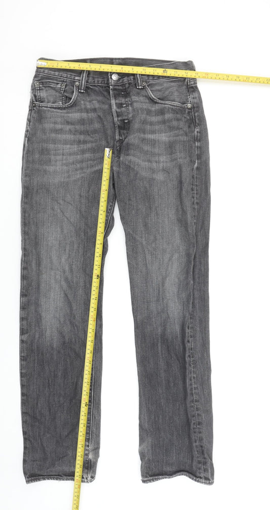 Levi's 501 Men's Grey Straight Leg Jeans W30 L32 Denim