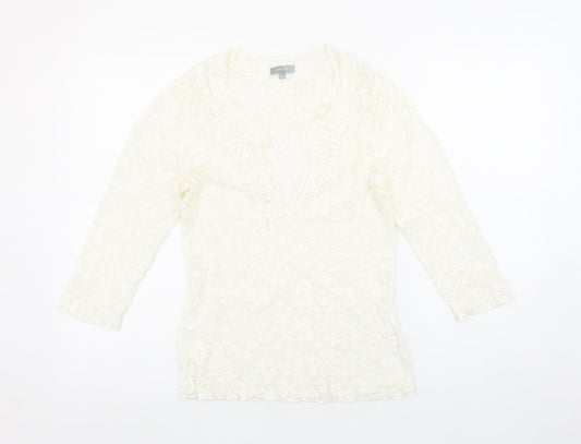 Womens UK Size 12 Marks and Spencer Ivory Tunic Blouse