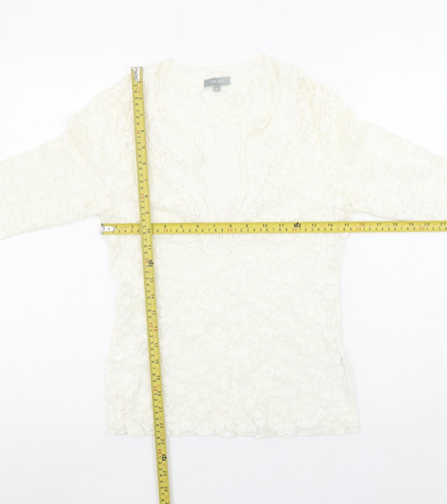Womens UK Size 12 Marks and Spencer Ivory Tunic Blouse