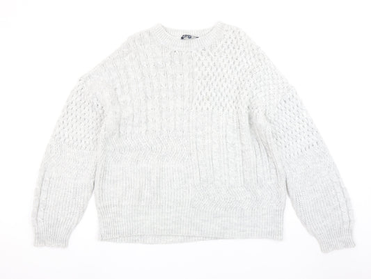 Crew Clothing Women's Grey Cable Knit Jumper Size 12 Pullover