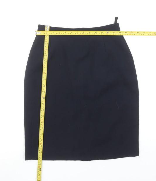 Marks and Spencer Women’s Navy Wool Pencil Skirt Size 12 Vintage