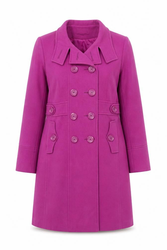 Womens UK Size 14 Perrie Purple Pea Coat