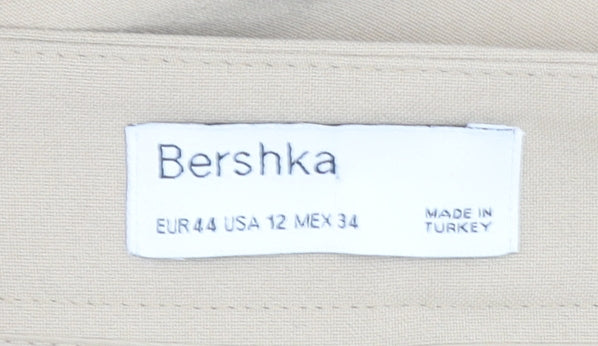 Bershka Women’s Beige Chino Trousers Size 16 Straight Leg