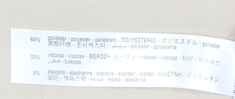 Bershka Women’s Beige Chino Trousers Size 16 Straight Leg