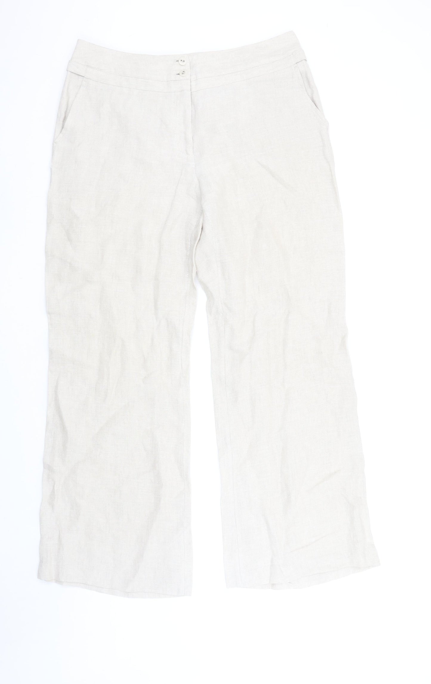 Womens UK Size 16 Alex & Co. Relaxed Fit Casual Travel Workwear Beige Trousers
