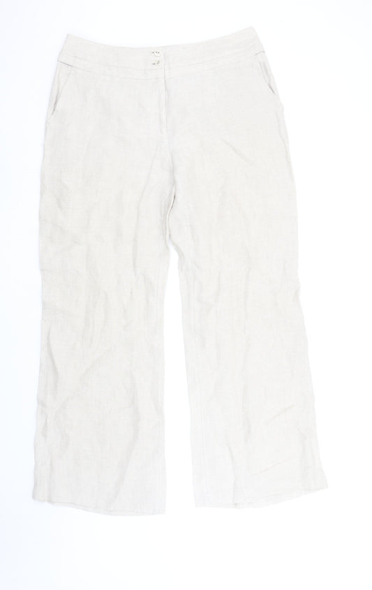 Womens UK Size 16 Alex & Co. Relaxed Fit Casual Travel Workwear Beige Trousers