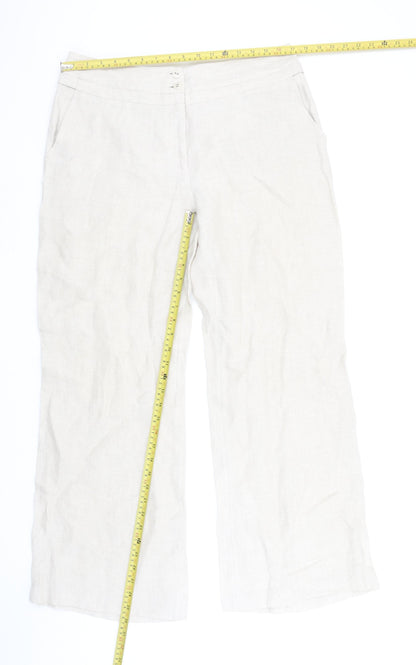 Womens UK Size 16 Alex & Co. Relaxed Fit Casual Travel Workwear Beige Trousers