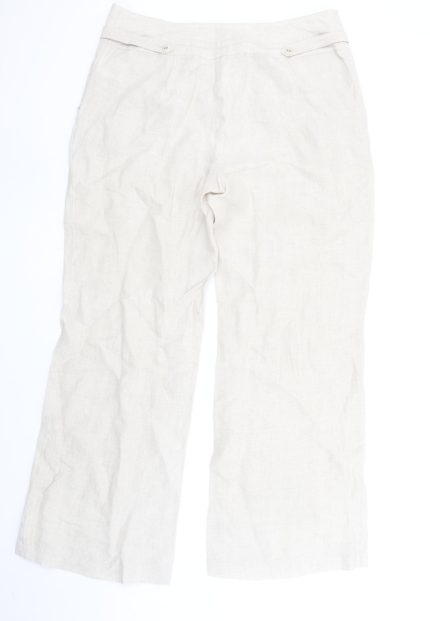 Womens UK Size 16 Alex & Co. Relaxed Fit Casual Travel Workwear Beige Trousers