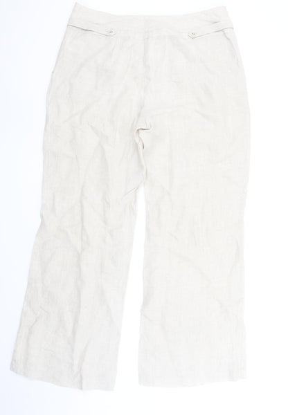 Womens UK Size 16 Alex & Co. Relaxed Fit Casual Travel Workwear Beige Trousers