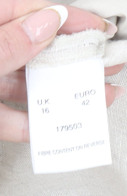 Womens UK Size 16 Alex & Co. Relaxed Fit Casual Travel Workwear Beige Trousers