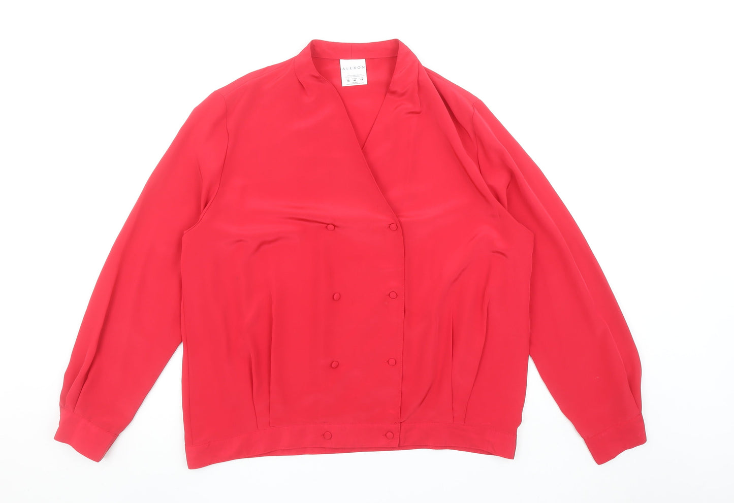 Womens UK Size 16 Alexon Red Wrap Blouse