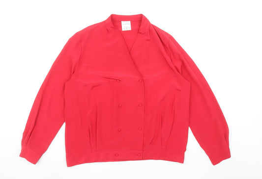 Womens UK Size 16 Alexon Red Wrap Blouse