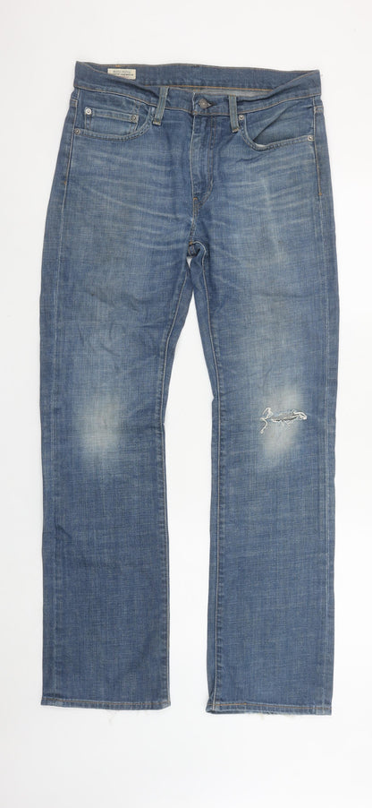 Levi's Premium Men's Blue 32x32 Straight Fit Distressed Jeans