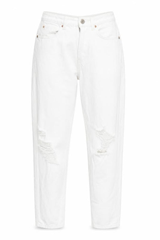 Womens UK Size 8 Primark Relaxed Fit Mom White Jeans