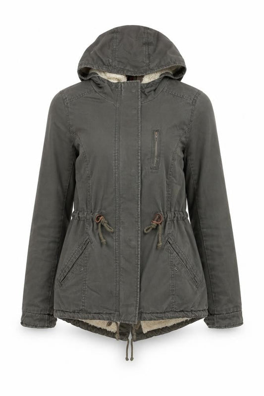 Womens UK Size 8 H&M Green Parka Coat