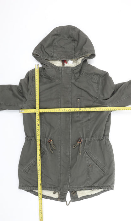 Womens UK Size 8 H&M Green Parka Coat