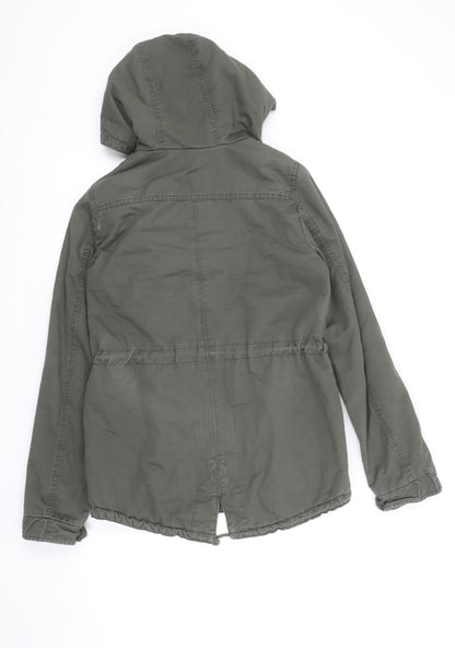 Womens UK Size 8 H&M Green Parka Coat