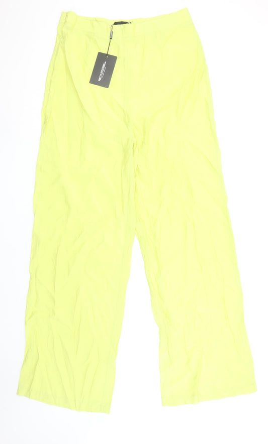 Womens UK Size 16 PRETTYLITTLETHING Relaxed Fit Casual Yellow Trousers