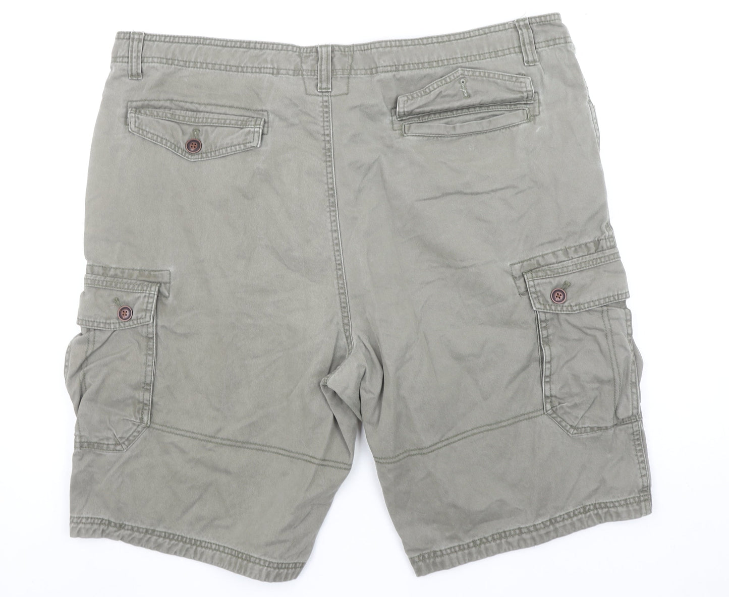 Mantaray Men's Green Cargo Shorts Size 42 Cotton Casual Outdoor