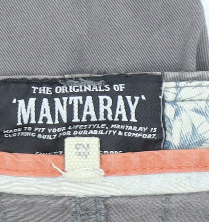 Mantaray Men's Grey Cargo Shorts Size 42 Regular Cotton Blend