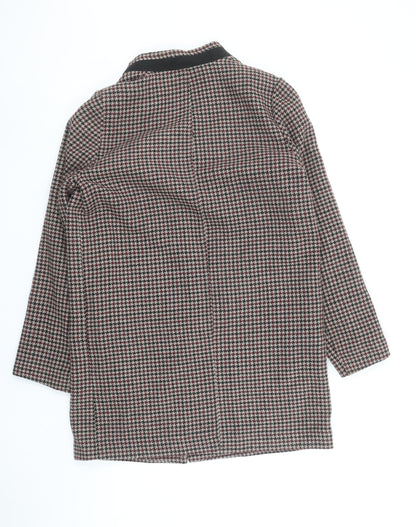 Atmosphere Women's Beige Houndstooth Long Blazer Jacket Size 10