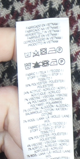 Atmosphere Women's Beige Houndstooth Long Blazer Jacket Size 10