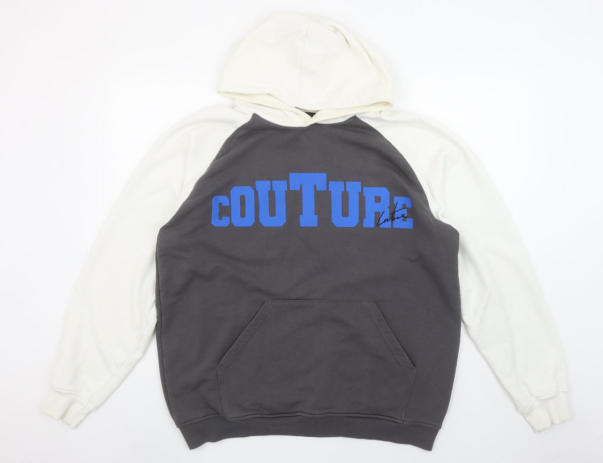 Mens UK Size M Couture Grey Pullover Hoodie