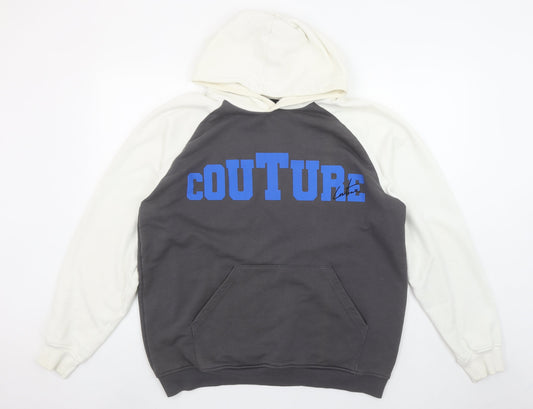 Mens UK Size M Couture Grey Pullover Hoodie
