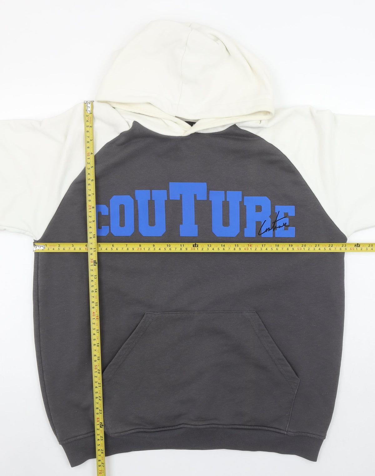 Mens UK Size M Couture Grey Pullover Hoodie