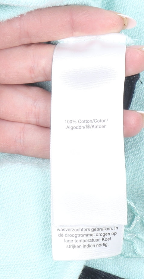 DKNY Sport Women’s Mint Green Cotton Sweatshirt Size 10 Zip Detail