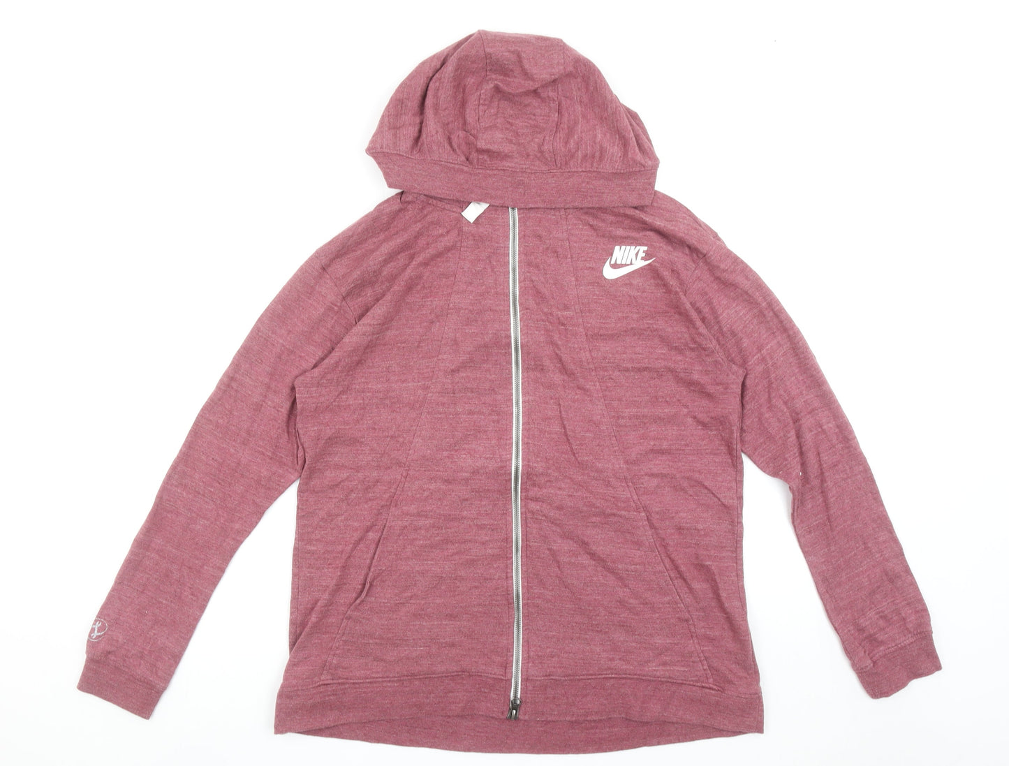 Nike Women’s Pink Full Zip Hoodie L Lightweight Sportswear