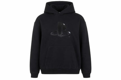 Front view of H&M Teens Black PlayStation Hooded Pullover Sweatshirt UK 12-14Y