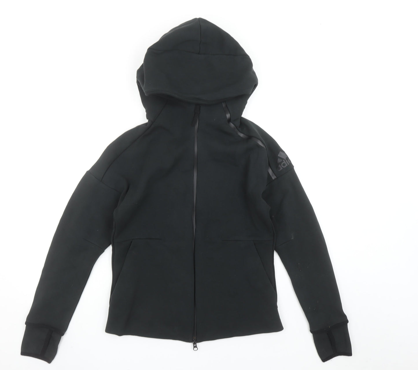 Girls UK Size 12-13 Years adidas Black Full Zip Hoodie