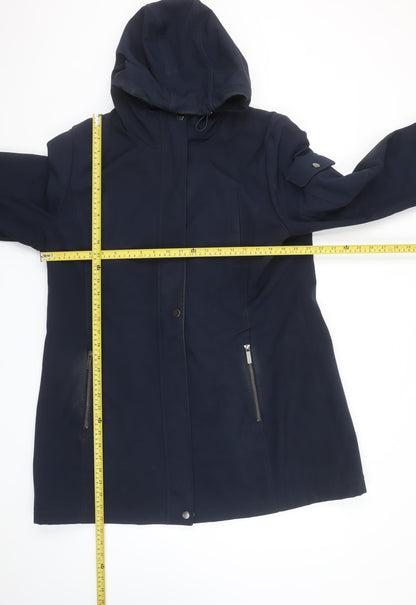 French Connection Women's Blue XL Hooded Parka Coat Waterproof