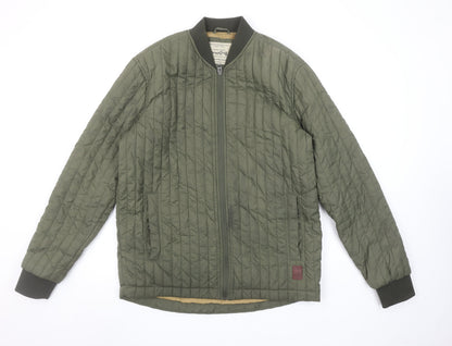 Mens UK Size L JACK & JONES Green Bomber Jacket