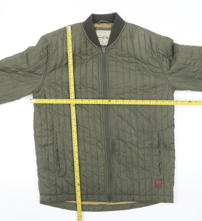 Mens UK Size L JACK & JONES Green Bomber Jacket