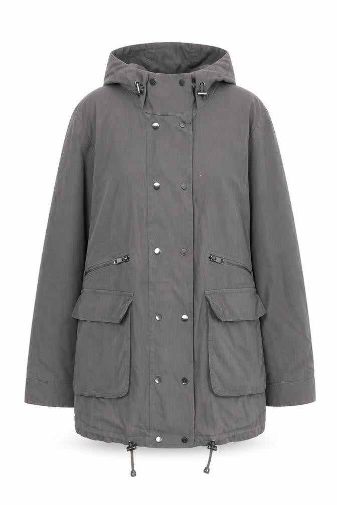 Womens UK Size 12 Mint Velvet Grey Parka Coat