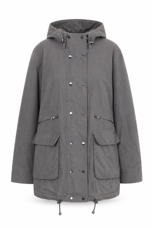 Womens UK Size 12 Mint Velvet Grey Parka Coat
