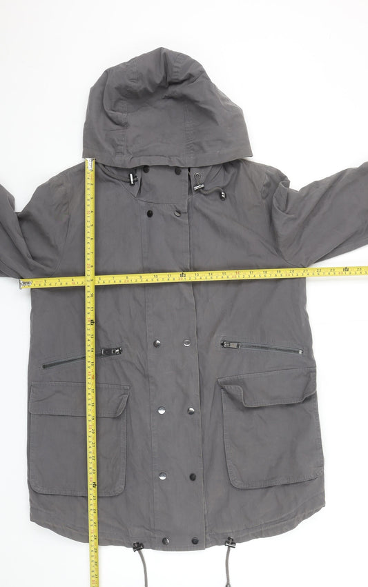 Womens UK Size 12 Mint Velvet Grey Parka Coat